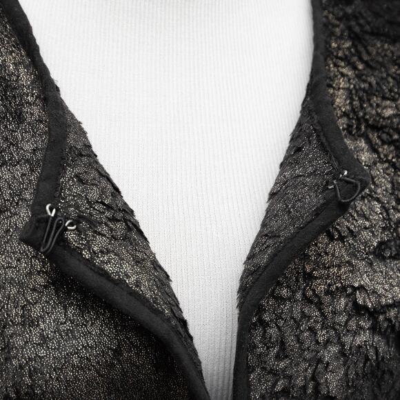 Anthropologie Elevenses Black Metallic Jacket Size Small - Picture 6 of 10